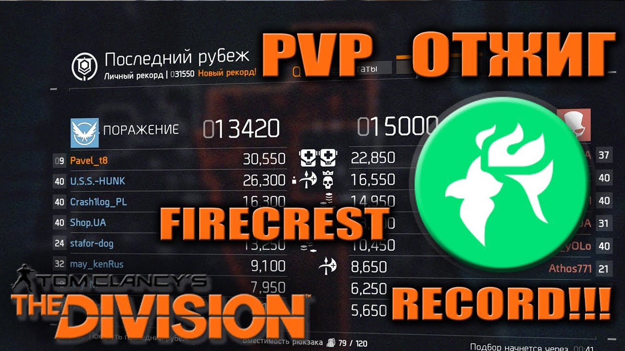 PVP ОТЖИГ | FIRECREST PVP BUILD | THE DIVISION