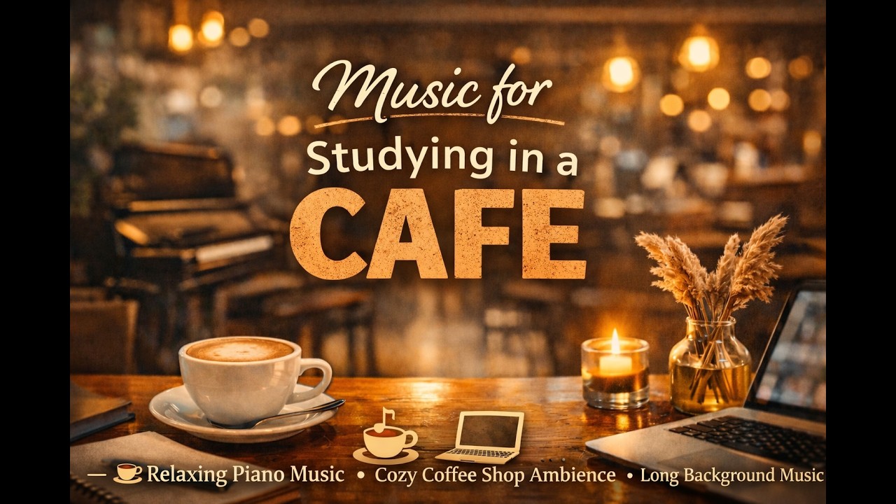 5 HOURS Happy Piano Cafe Music ☕ Study & Work Focus Music | Relaxing Instrumental Background