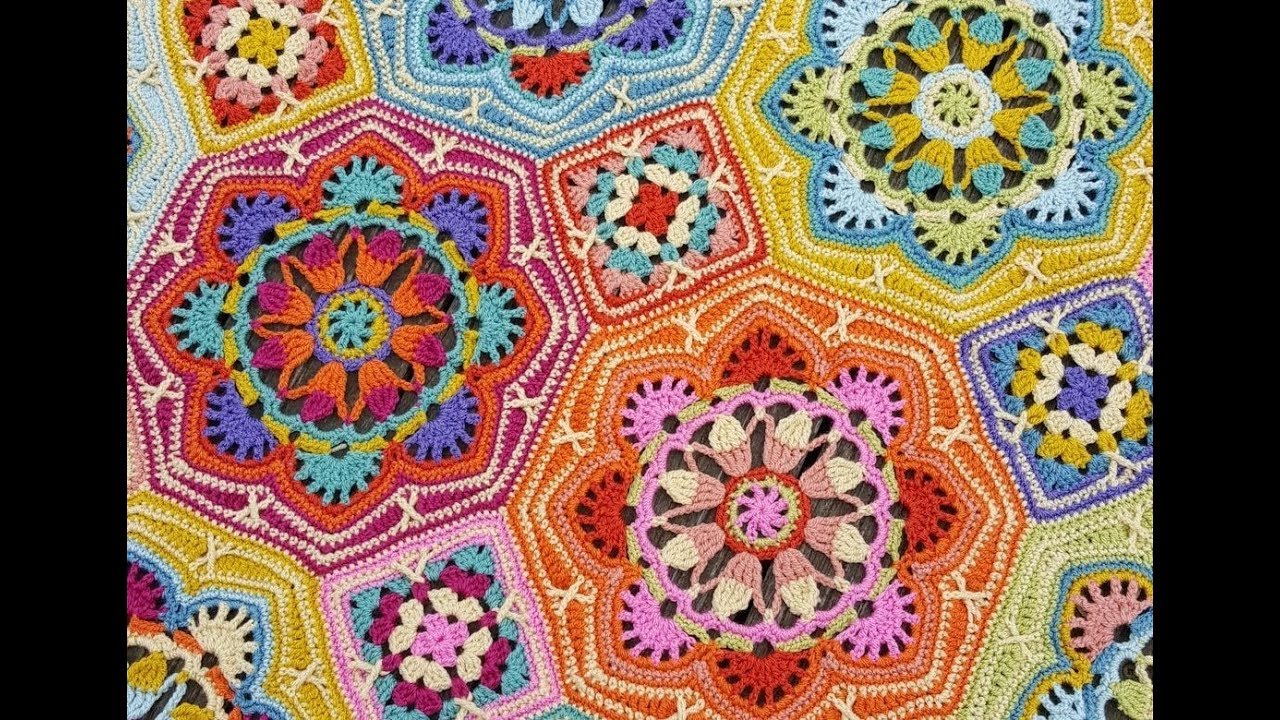 Persian Tiles blanket - Eastern Jewels. Шикарный плед крючком.