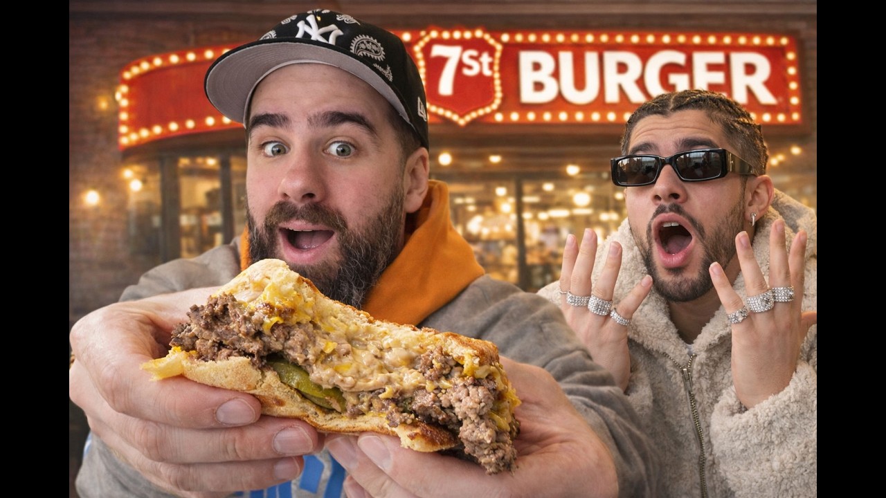 NEW YORK 4K VLOG#5 - Mi hamburguesa favorita!!! y la de BAD BUNNY!!