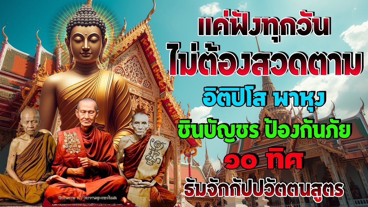 แค่ฟังทุกวันไม่ต้องสวดตาม อิติปิโส พาหุง ชินบัญชร ป้องกันภัย ๑๐ ทิศ มหาเมตตาใหญ่ ธัมจักกัปปวัตตนสูตร