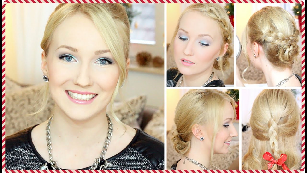 5 EINFACHE & FESTLICHE Frisuren für WEIHNACHTEN - Mittellanges Haar