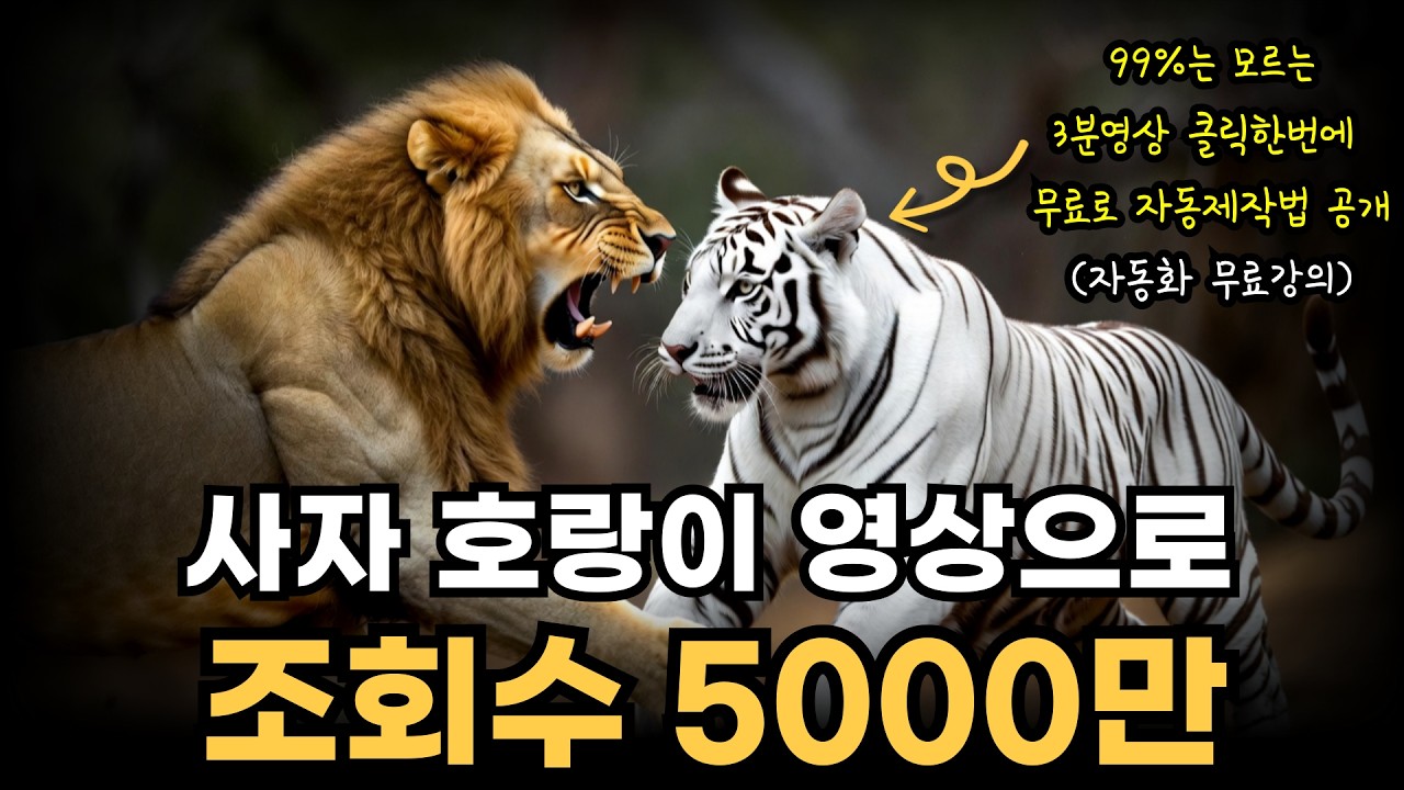 99%모르는 동물격투영상제작 무료자동화! 제작비무료,자동화무료! (무료강의)