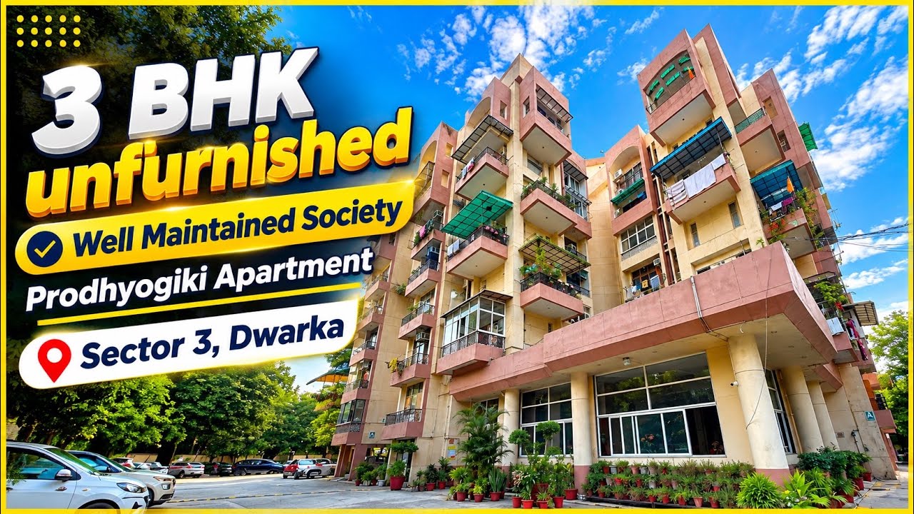 3 BHK Flat For Sale ✅ Prodhyogiki Apartment ~ Sector 3, Dwarka Society Flats ~ Inside Walk-through
