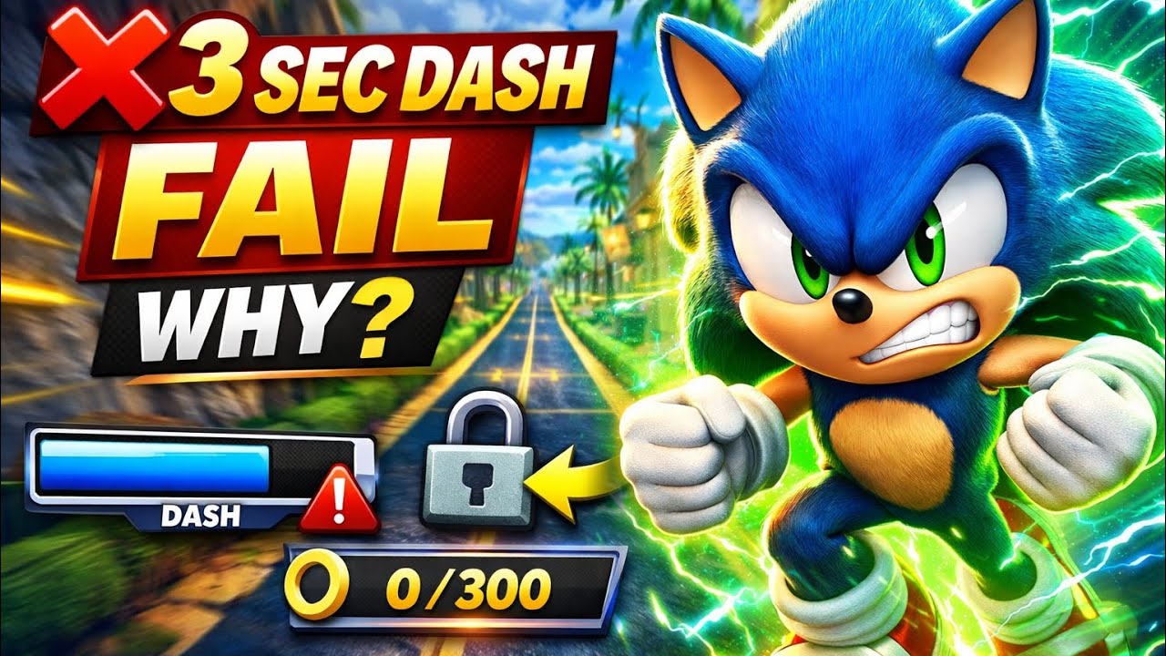 Sonic Dash Dash Mission Failed 😱 | Why 3 Sec Dash Is Impossible? #sonic #sonicdash #mission   #long