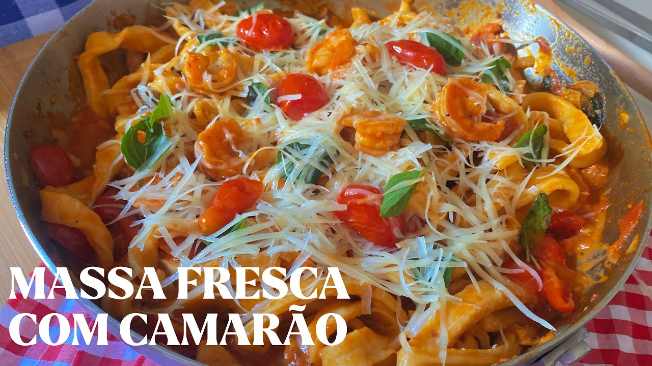 MASSA FRESCA COM CAMARÃO CREMOSA E FÁCIL | Receita Italiana Completa do Zero