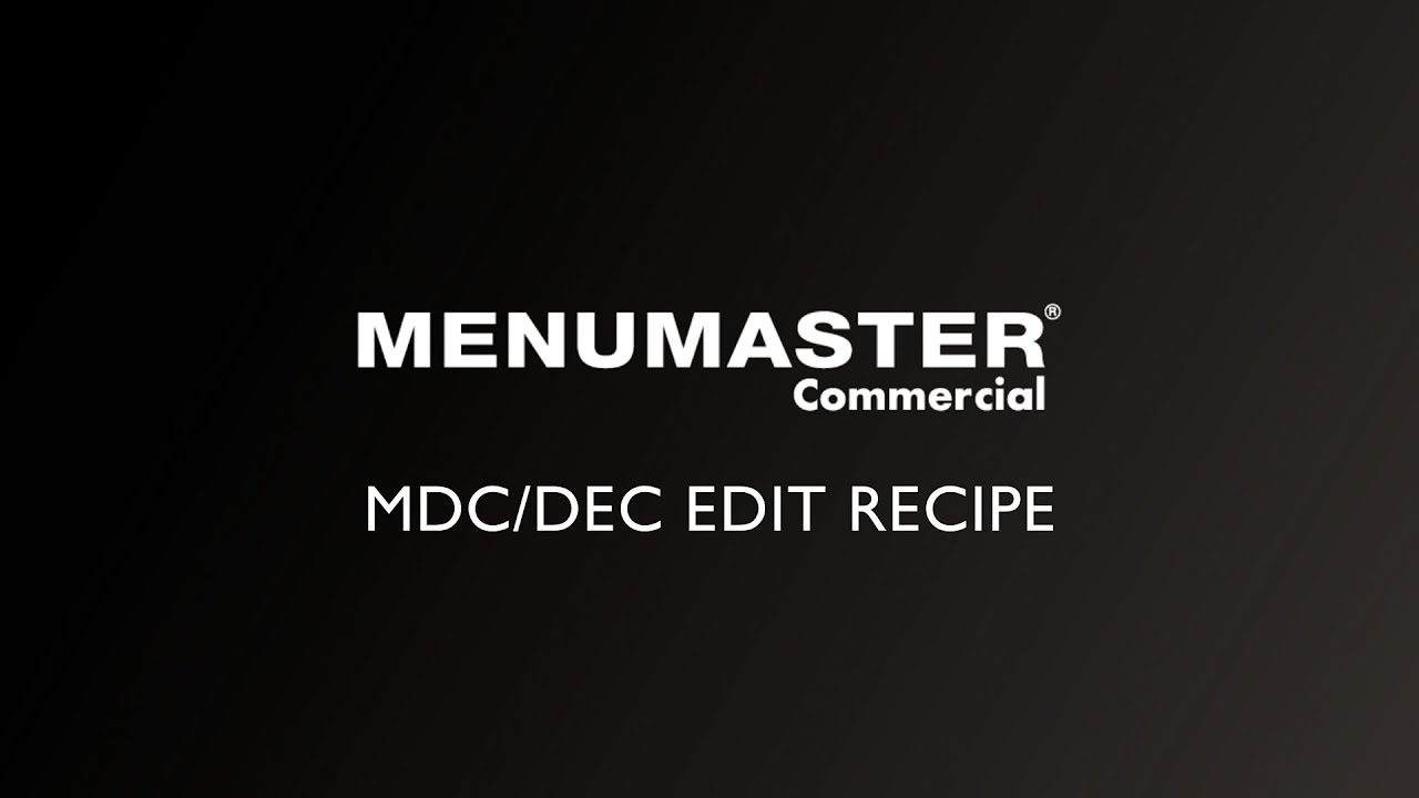 05 - How to Manually Edit Recipes (MDC/DEC)