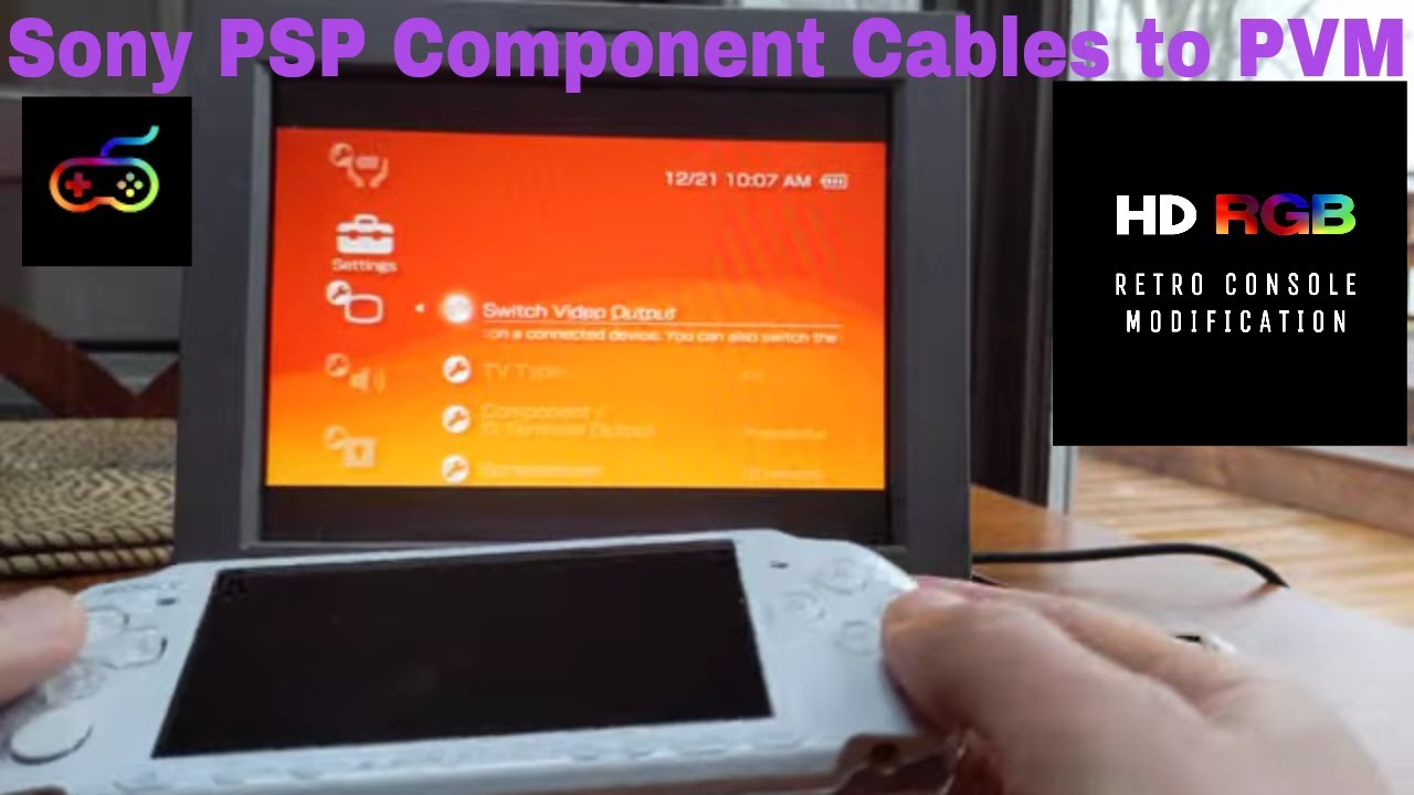 Sony PSP component cables to LCD PVM demonstration and overview.
