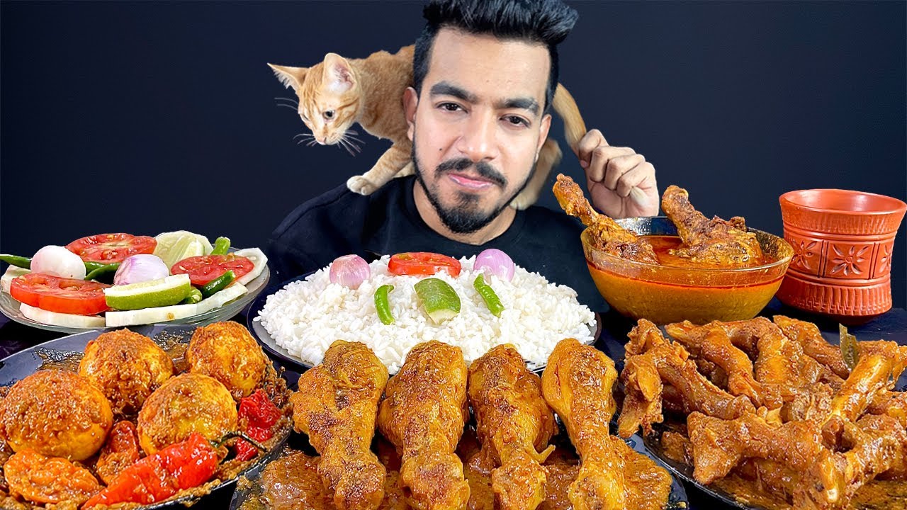 SPICY CHICKEN LEG PIECE CURRY,EGG CURRY,MUTTON PAYA EATING SHOW | ASMR MUKBANG | BIG BITES