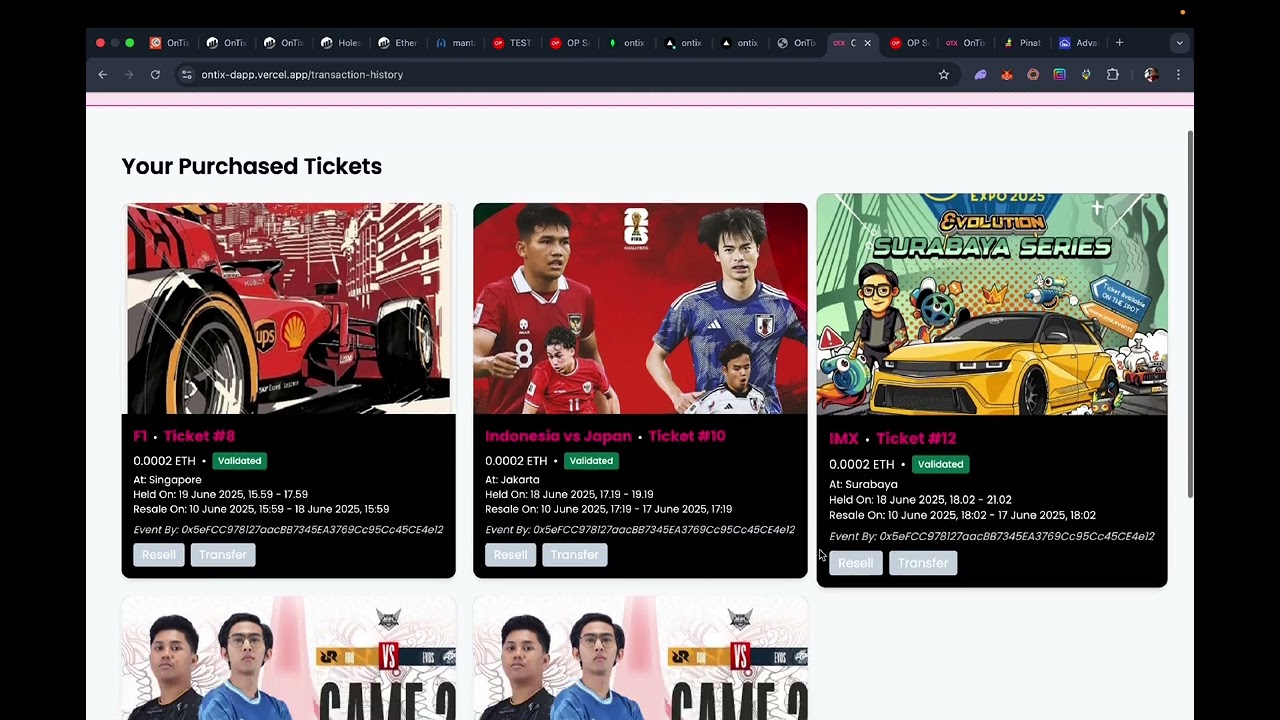 OnTix App - Blockchain Based Ticketing App