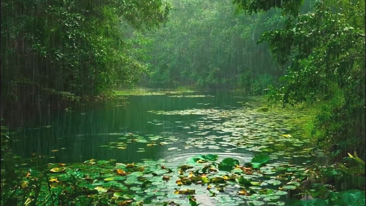 Relaxing Heavy Rain Sounds in Forest , Sleep, Relax, Meditation, Asmr, Real Shot
