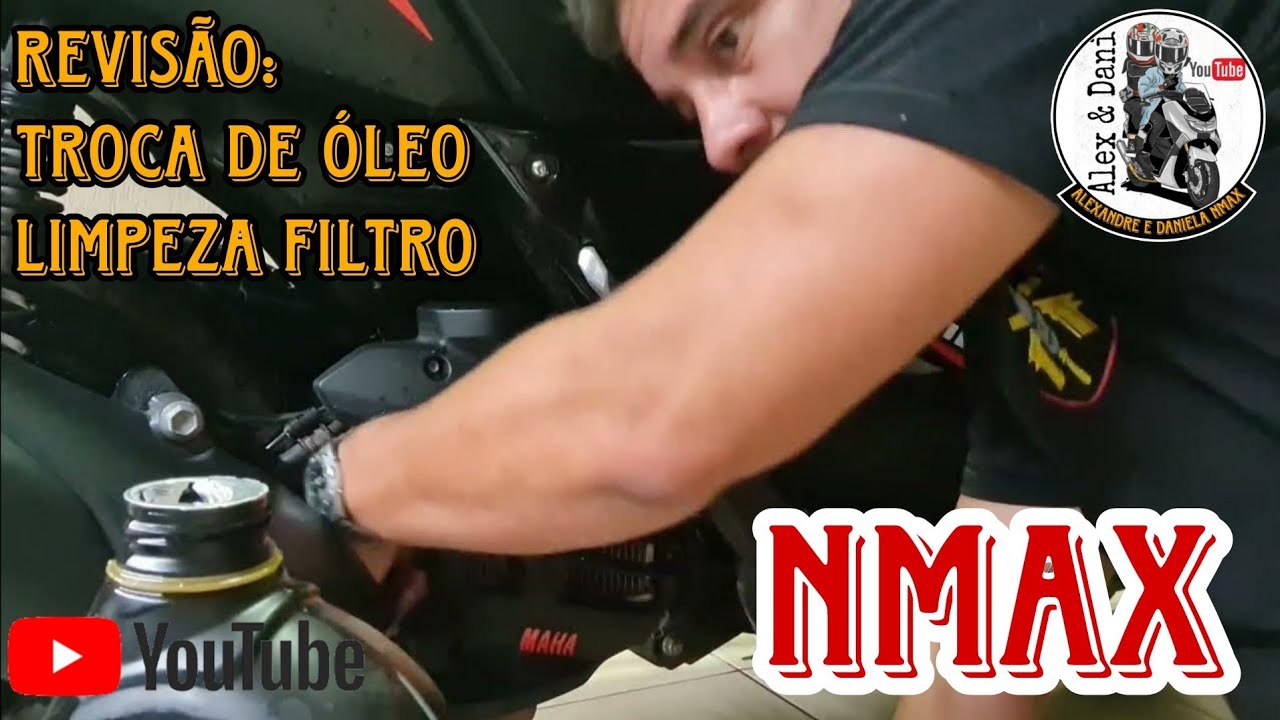 Nmax/Troca de óleo, limpeza do filtro de ar e verificação óleo do cvt.  Iniciante faça você  mesmo!