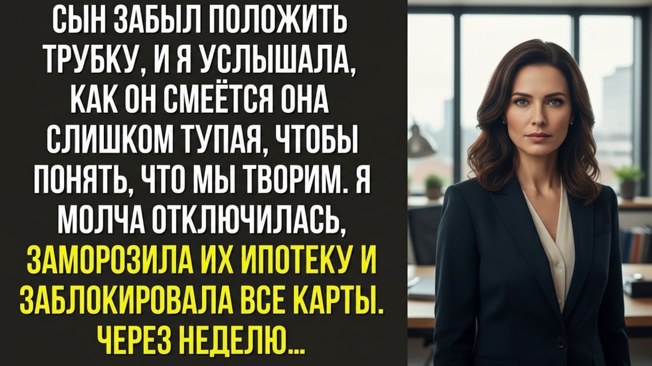 Сын забыл положить трубку, и я услышала, как он смеётся  «Она слишком тупая, чтобы понять