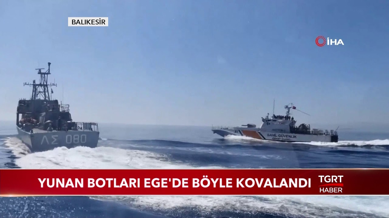 Yunan Botları Ege'de Böyle Kovalandı