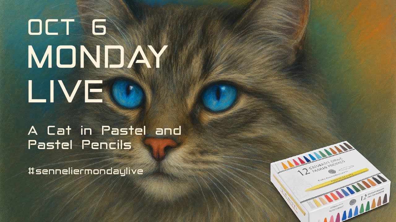 [Monday Live] A Cat with Sennelier Pastel Pencils