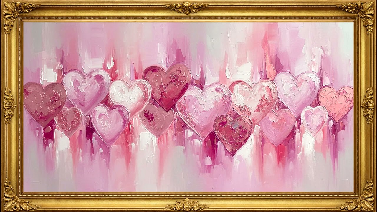 Golden Love Frame 🤍 | 4K Elegant Heart TV Art | Luxury Romantic Background