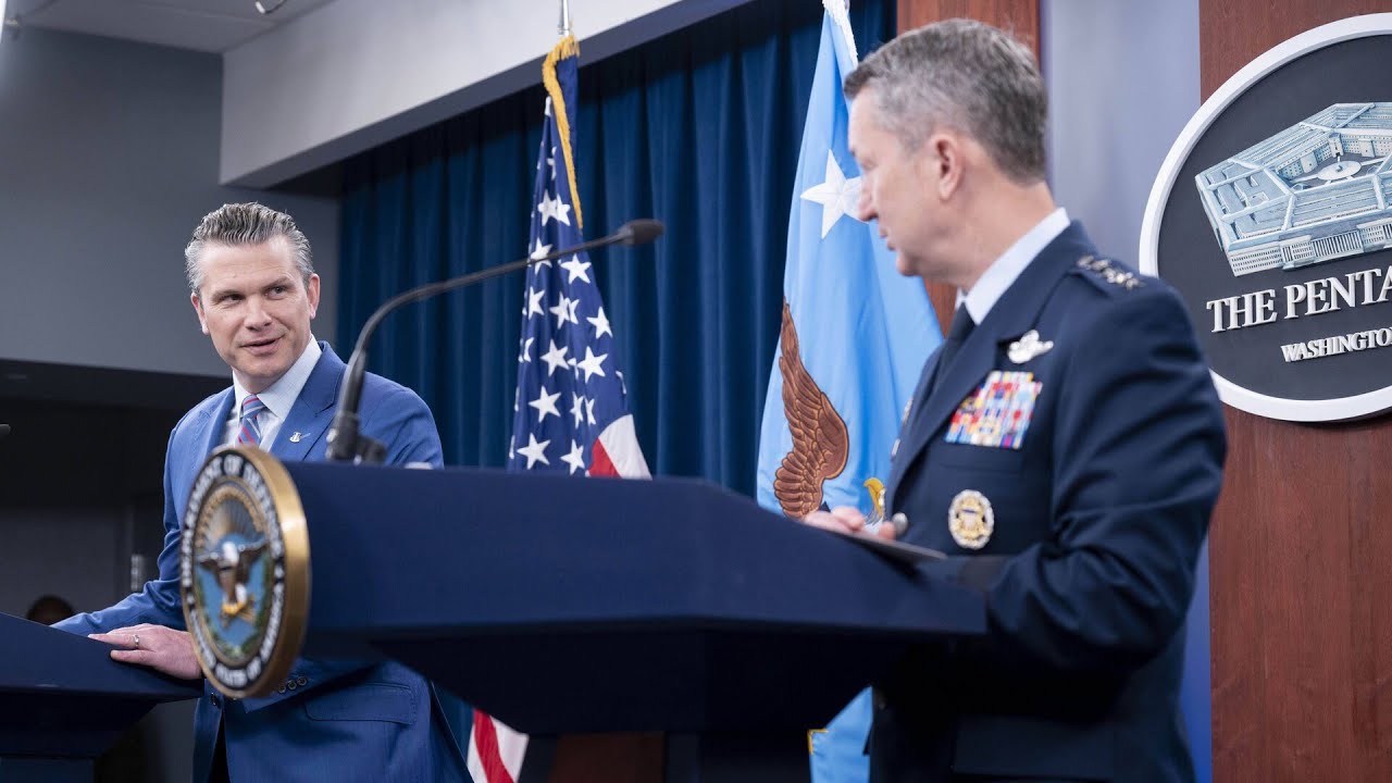 IN FULL: Pete Hegseth and Dan Caine speak at the Pentagon