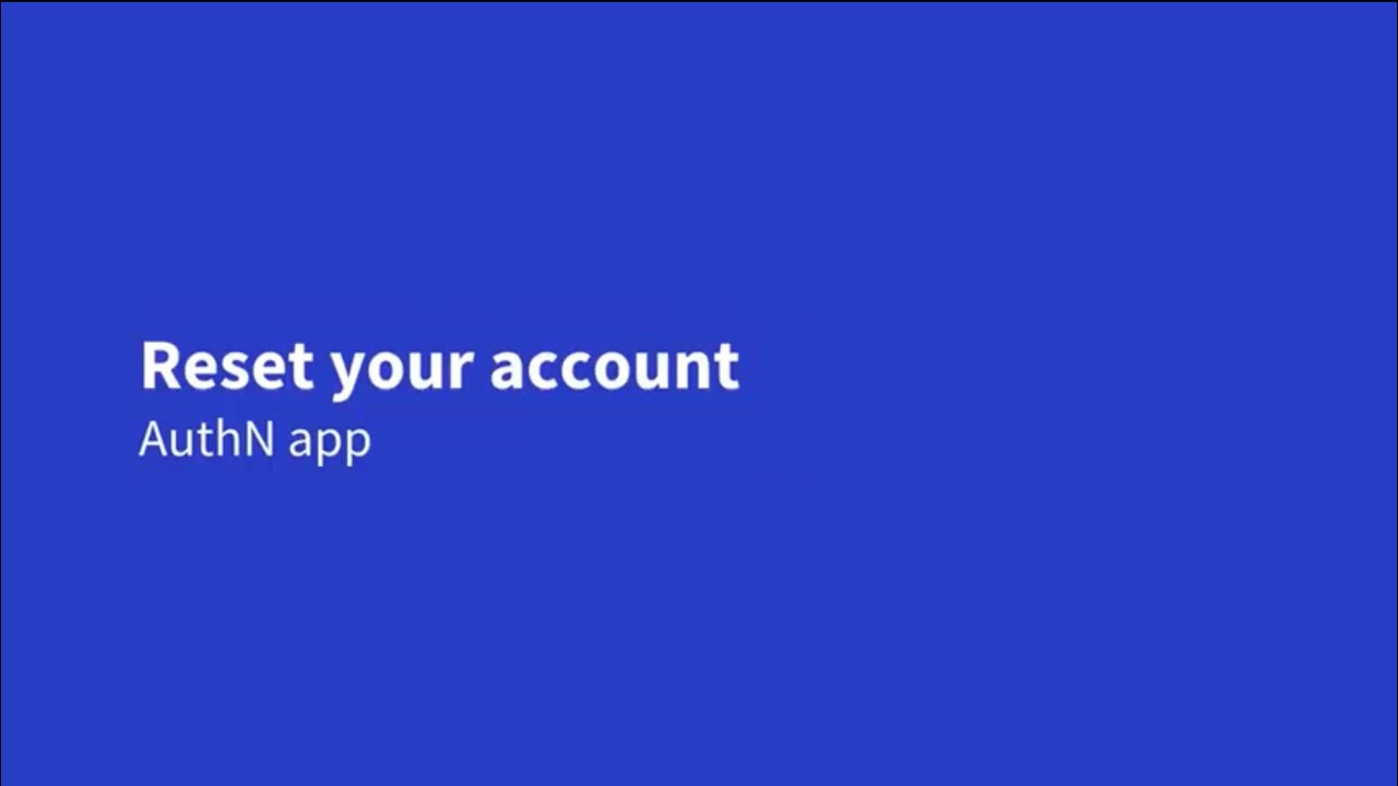 Resetting your account - AuthN by IDEE