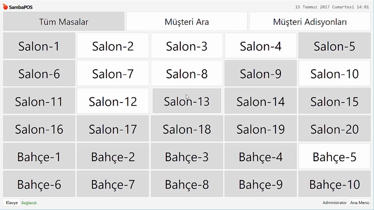 SambaPOS Hızlı Kurulum Ayarlamaları