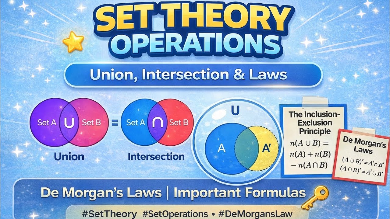 SET THEORY OPERATIONSUnion, Intersection & Laws