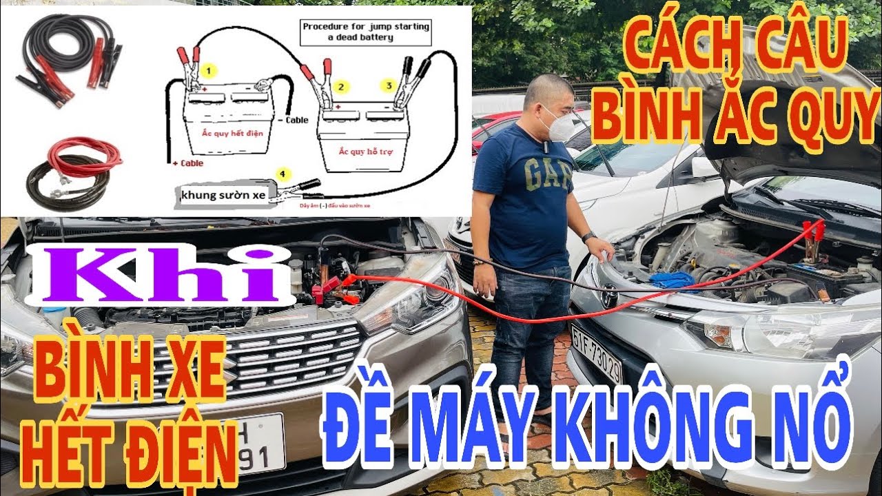 Hướng Dẫn Câu Bình Xe Đơn Giản - Bình Ắc Quy Hết Điện - Ai Cũng Có Thể Tự Làm