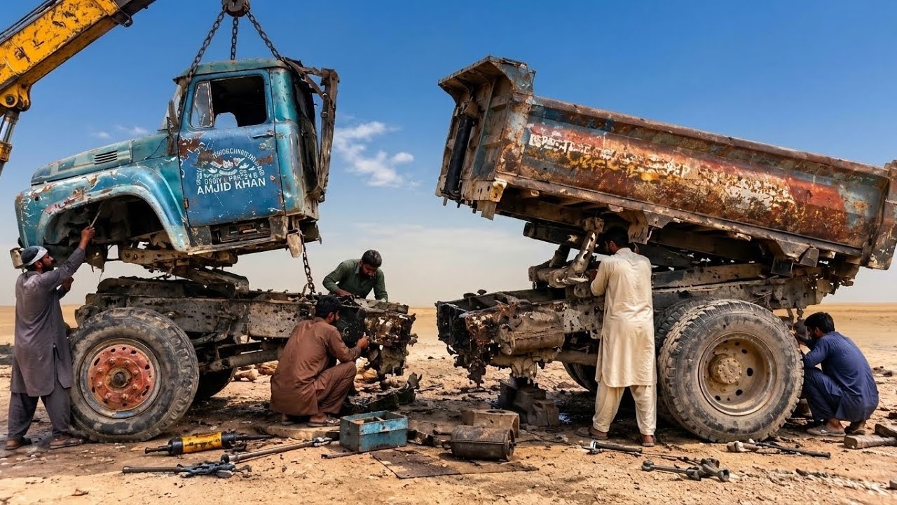 🔥 Unbelievable! Truck Chassis Completely Broken in Half! Pakistani Mechanics Rebuilt It Like New