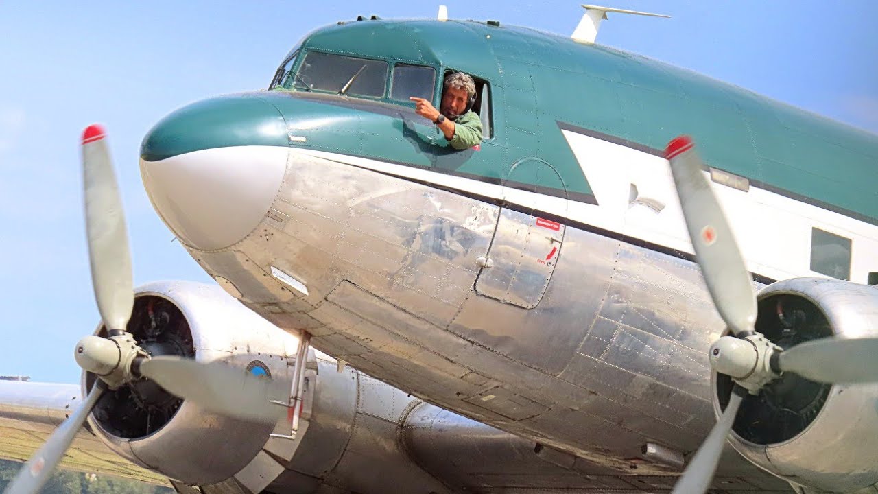 82 Years Old!! Amazing Vintage Douglas DC-3 Start-Up & Take Off Morlock Aviation Michael Manousakis