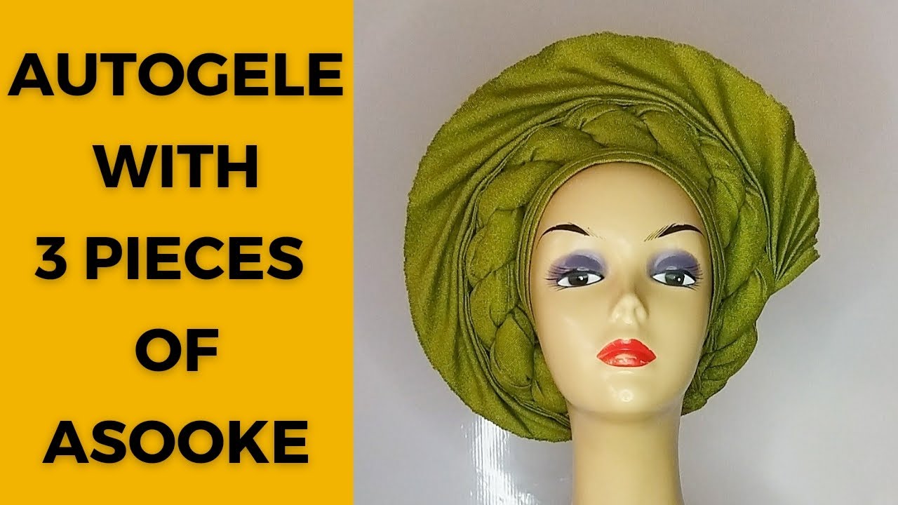How to make Twisted Autogele with Fan Design #turban#howtotiegele#headgear