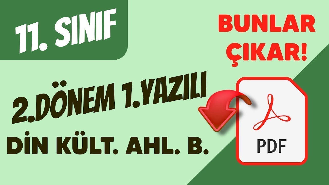 Din Kültürü ve Ahlak Bilgisi 11. Sınıf 2. Dönem 1. Yazılı Sınavı
