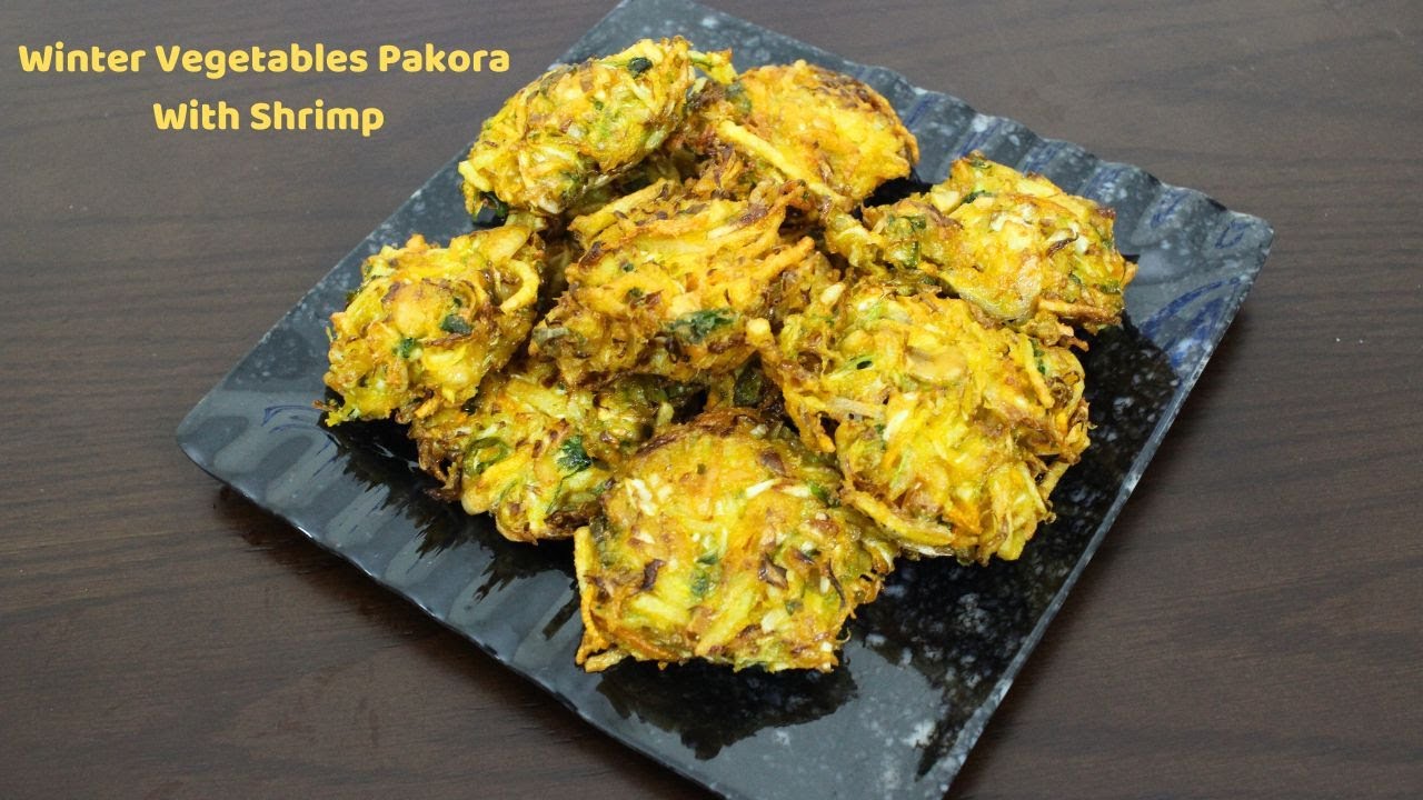 চিংড়ি সবজি দিয়ে শীতের পাকোড়া | Winter Vegetables Pakora With Shrimp | Snacks Recipe