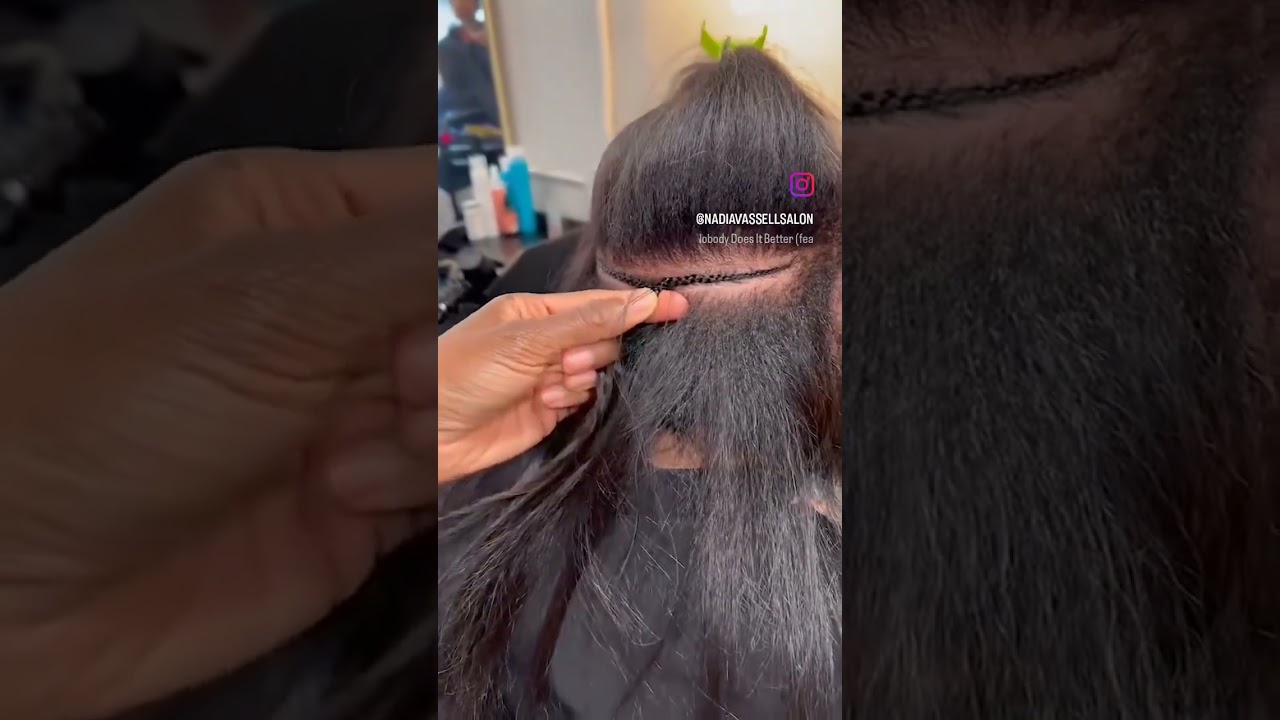 Hair Extensions Track Sewn In Installation #weaveinstallation #braids #microbraids #summerhair