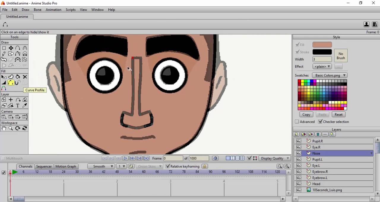 Anime Studio pro 11 Tutorial - How to create a simple character 1/?  [Front view]