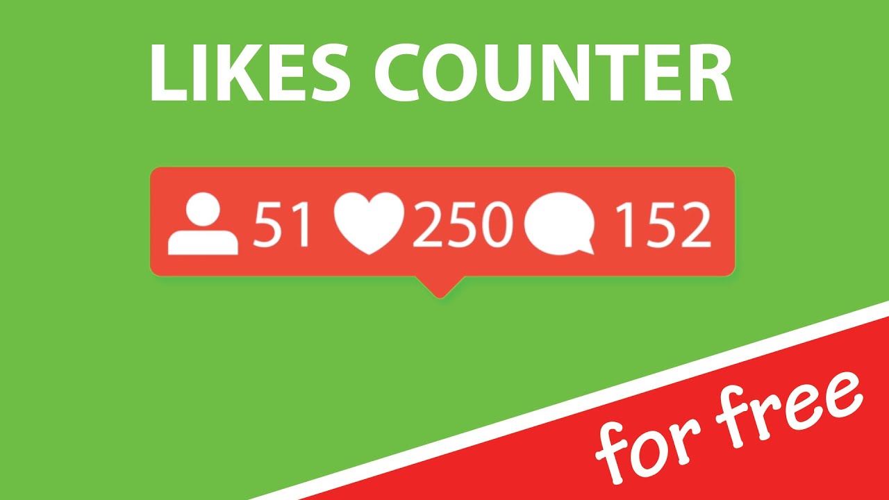 Likes - Follower - Comment Counter - Instagram / Social Media in 4k for free - Green Screen free