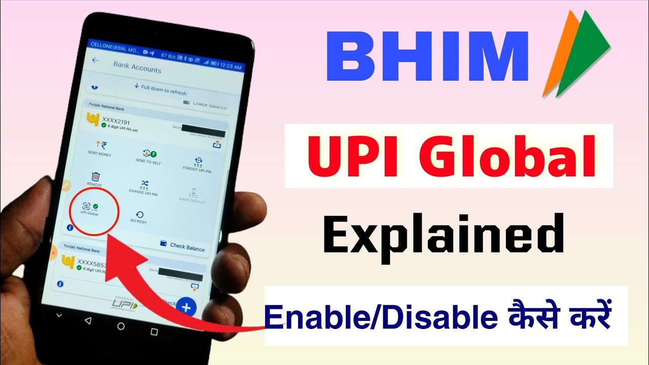 Bhim UPI Global explained. UPI Global क्या है।कैसे चालू/बंद करें। जानें विस्तार से।