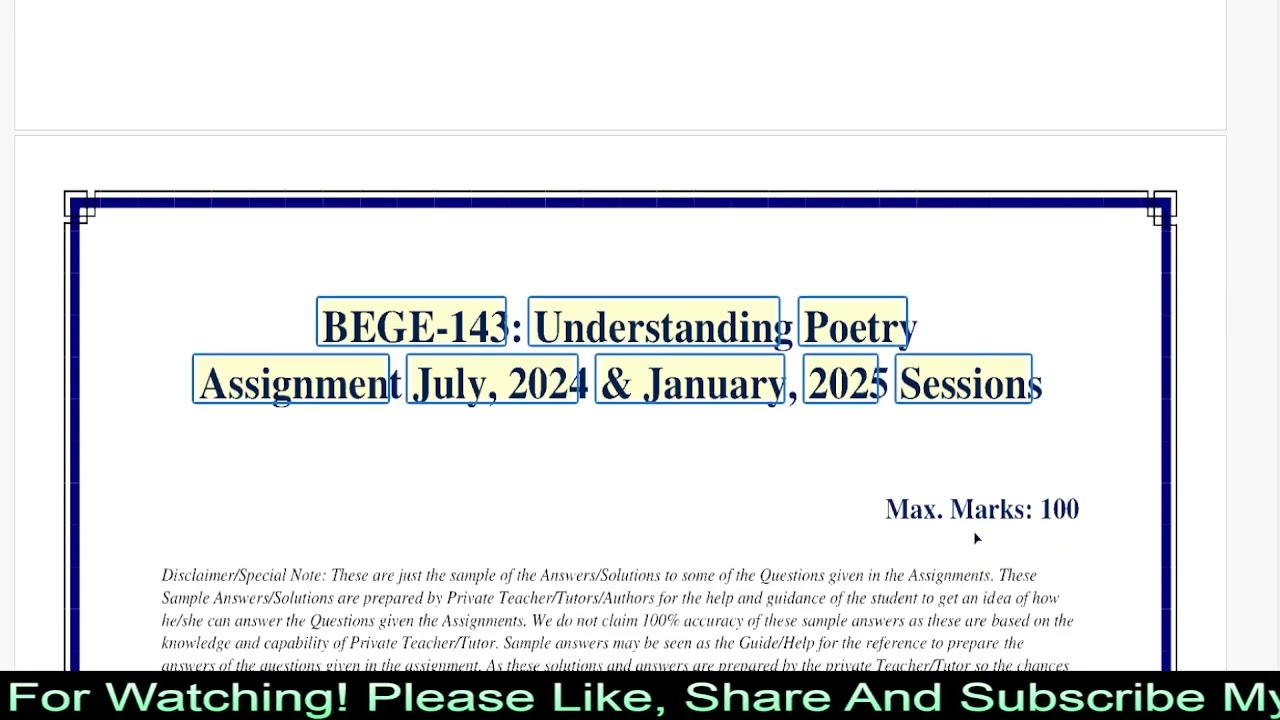 FREE Ignou BEGE 143 Solved Assignment 2025 | IGNOU Handwritten Assignment Ready To Submit File