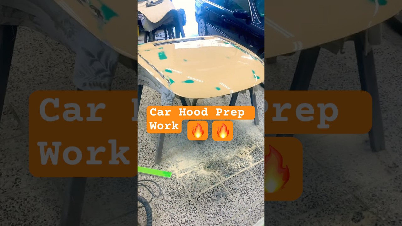 Car Hood Prep Work. #CarPaint #AutoBody #CarRestoration #PaintPrep #Bodywork