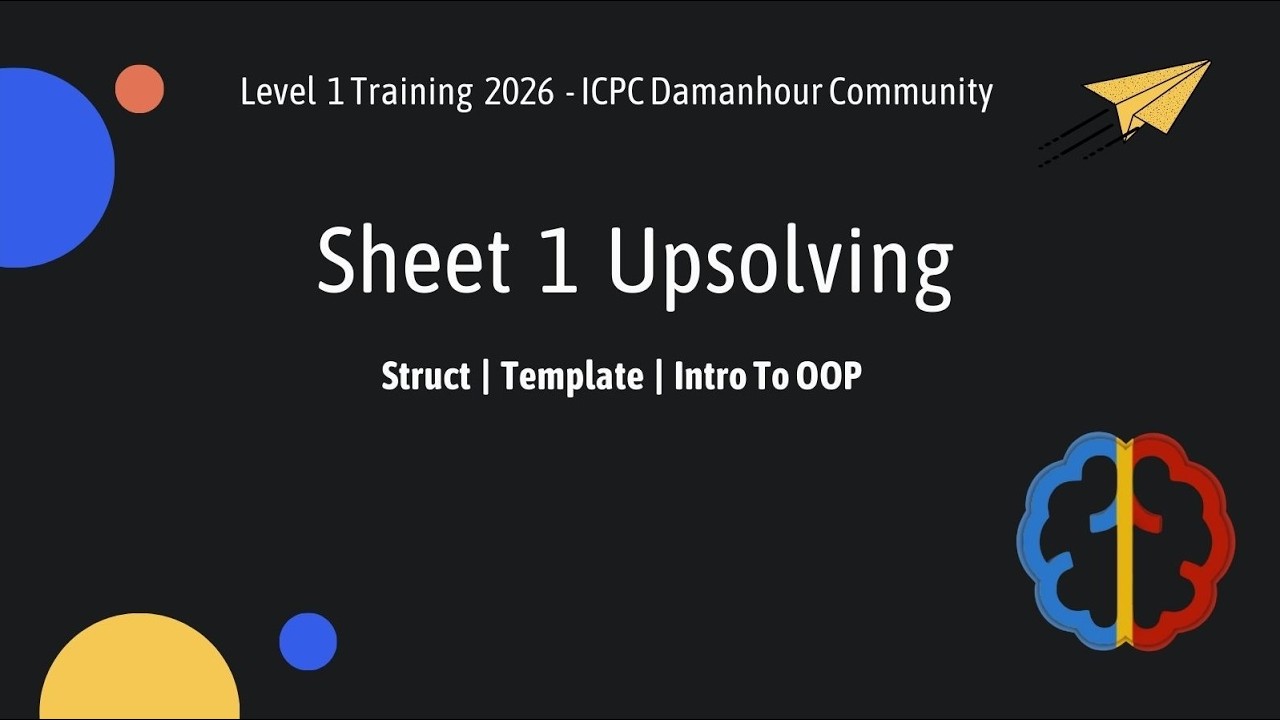 Sheet 1 Level 1 Upsolving ( Problems A to E )
