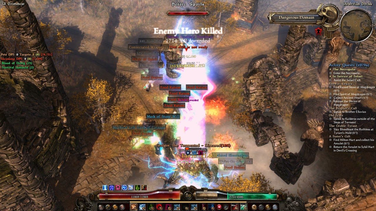 Grimarillion Lightning Doom Bolt Build [Occultist + Storm] Misanthropic Playthrough