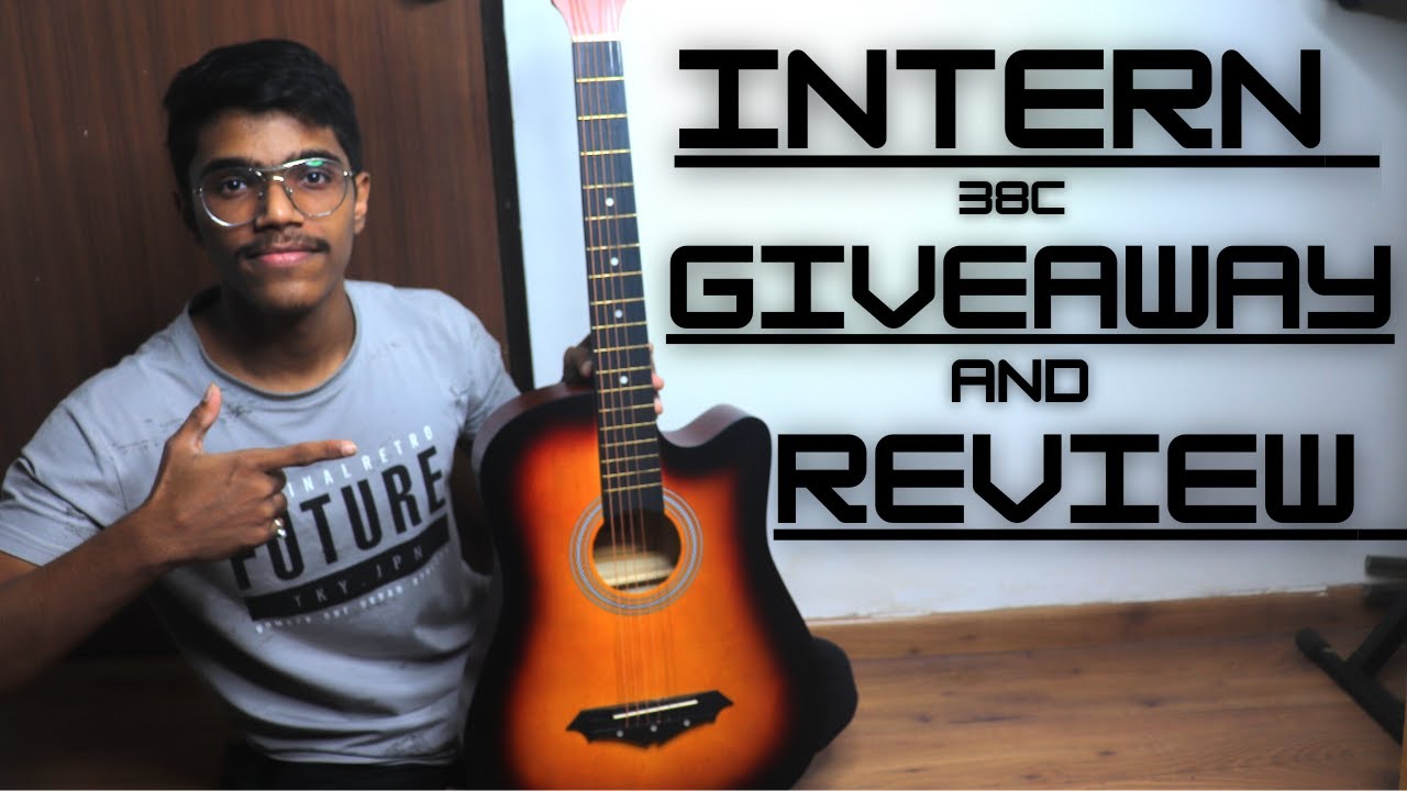 GIVEAWAY - Intern Guitar 38c Review! Cheapest? Best budget guitar for beginners?