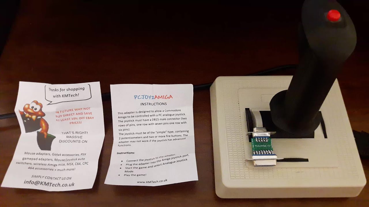 KMTech PCJOY2Amiga - Adaptateur de Joystick PC analogique sur Amiga-