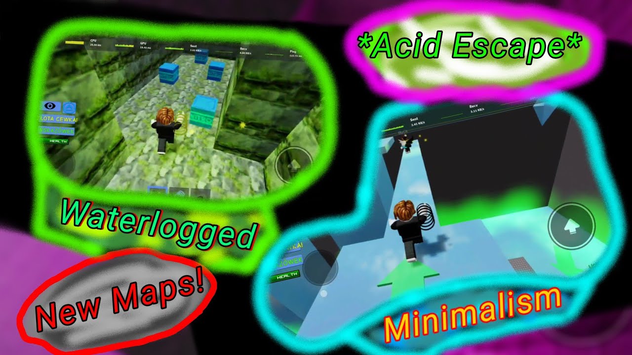 (New 2 maps!!) Minimalism & Waterlogged Map gameplay (Acid Escape) [6 & 5 difficulty]
