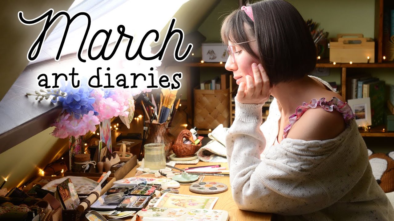 Navigating an art slump🫠 garden sketching and watercolor painting | studio refresh & bookshelf tour