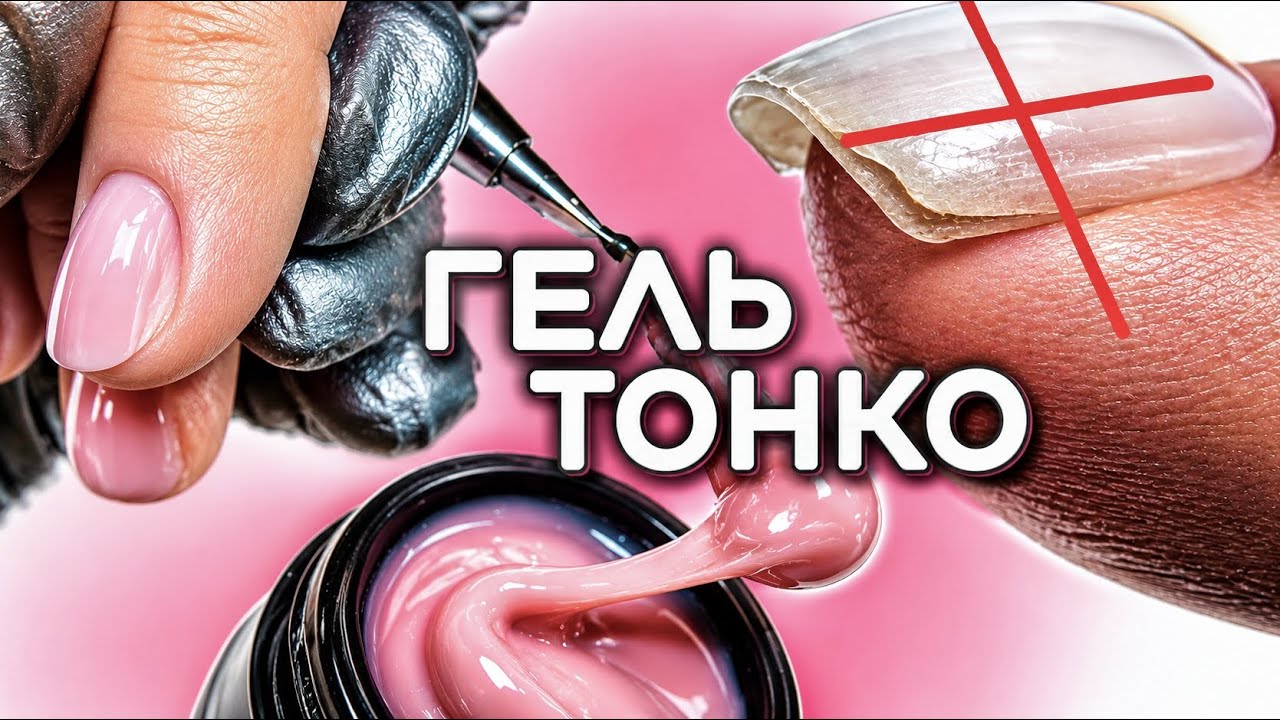Покрытие гелем тонко на короткие ногти, носится без отслоек 💯