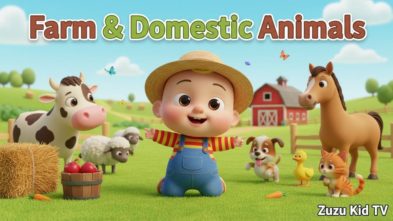 Farm & Domestic Animal – Nursery Rhyme, Toddler Animal Fun, and Learning Adventure with Zuzu