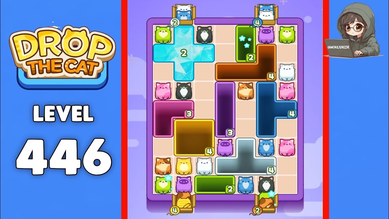 Drop The Cat level 446 solution 