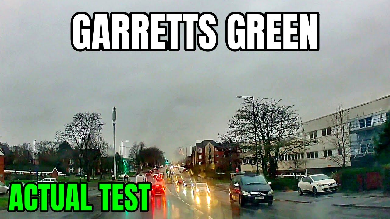 Garretts Green Actual Driving Test Route, Birmingham | Rainy Conditions 4K POV