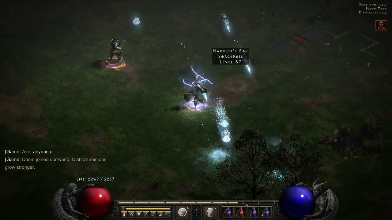 Diablo II Resurrected 1 Shot Blizzard Sorc vs Barbarian Fast Duel