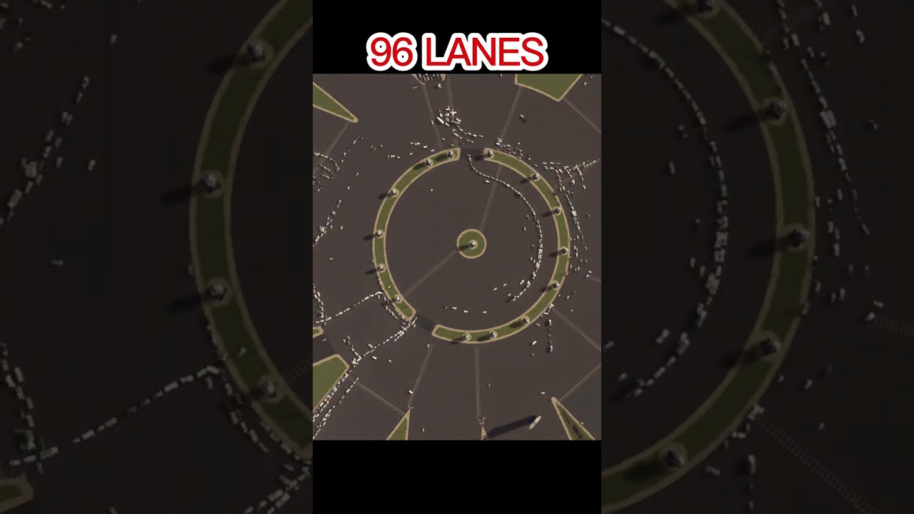 I attempted a 96 lane ROUNDABOUT in Cities Skylines