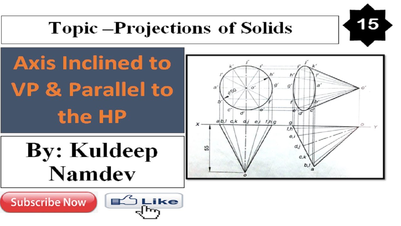 15. Projection of Solids | Projection of Cone | Projection of solids engineering drawing