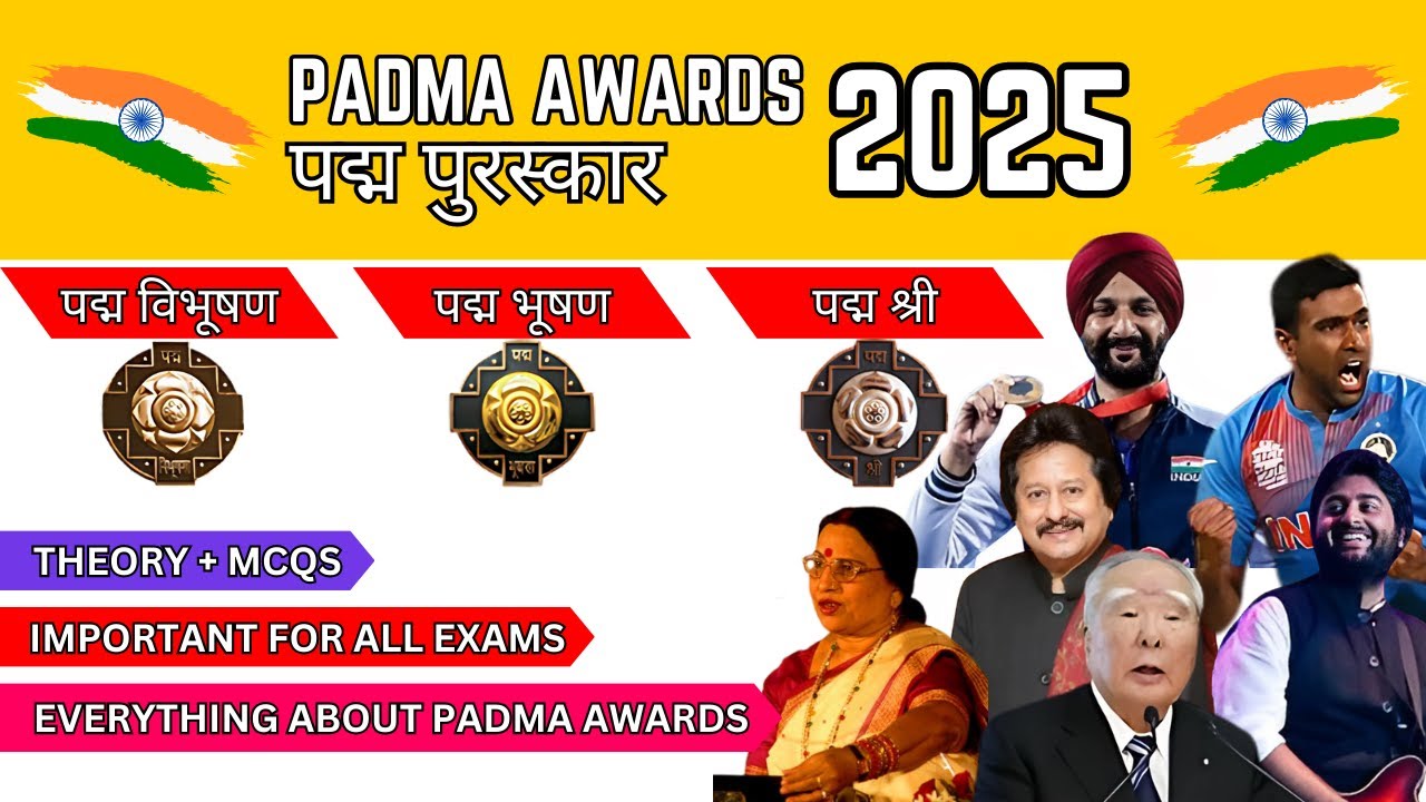 📢 Current Affairs: Padma Awards 2025 | 🏆 पद्म पुरस्कार 2025 | Imp Theory + MCQs | 